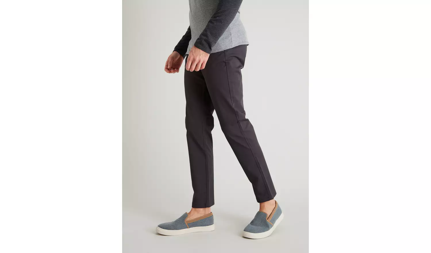 Charcoal Grey Slim Fit Chinos With Stretch - W42 L34