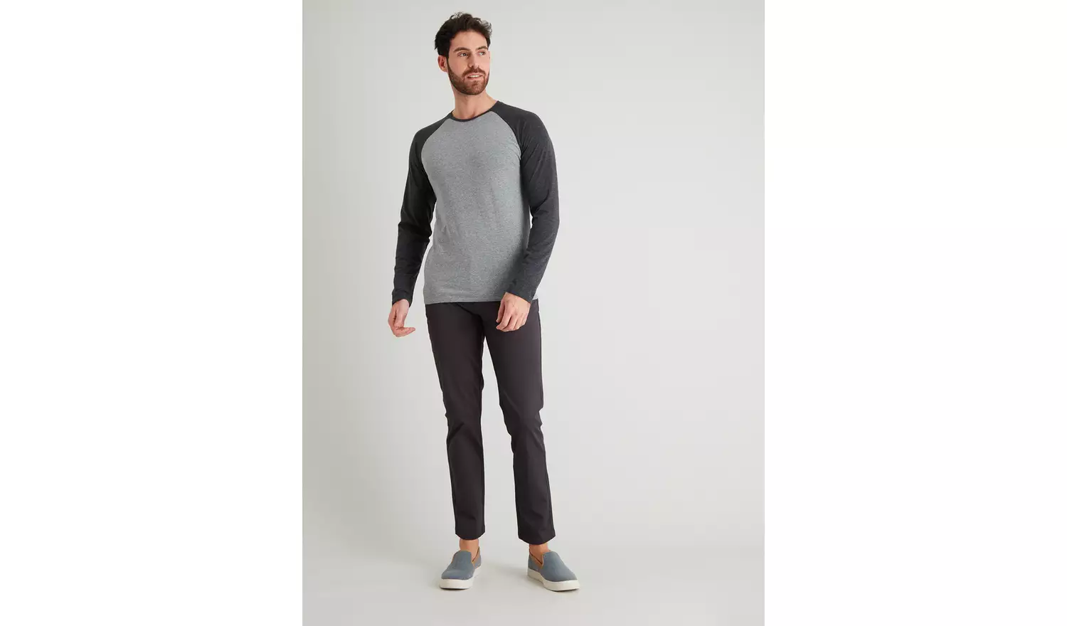 Charcoal Grey Slim Fit Chinos With Stretch - W42 L34