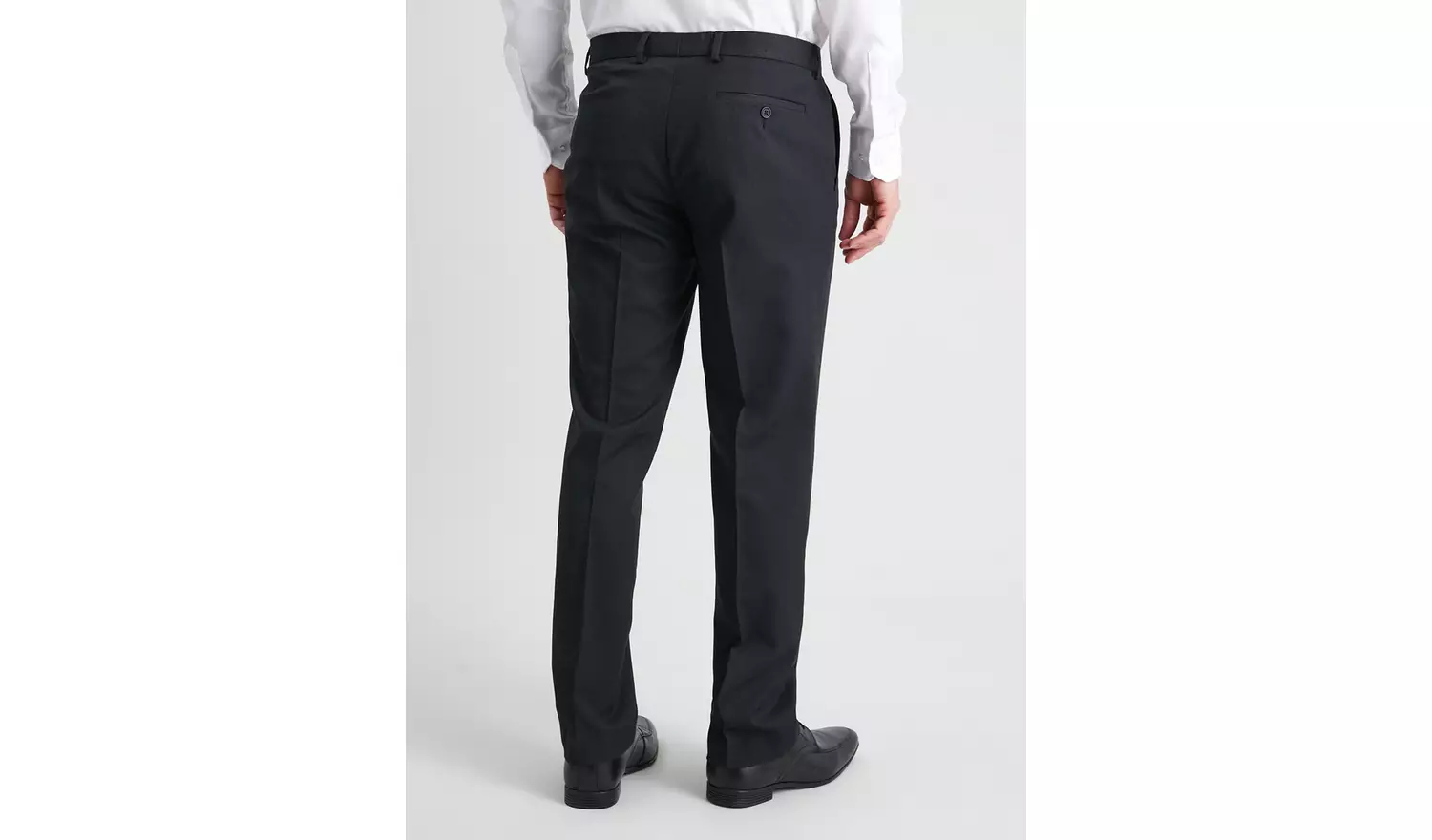 Grey Regular Fit Gaberdine Trousers With Stretch - W28 L33