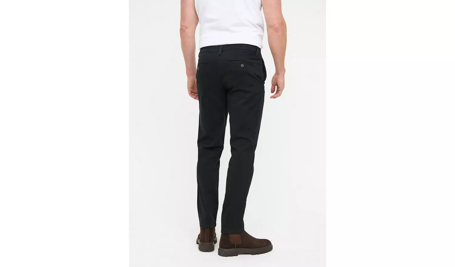 Black Skinny Fit Chino Trousers 30R