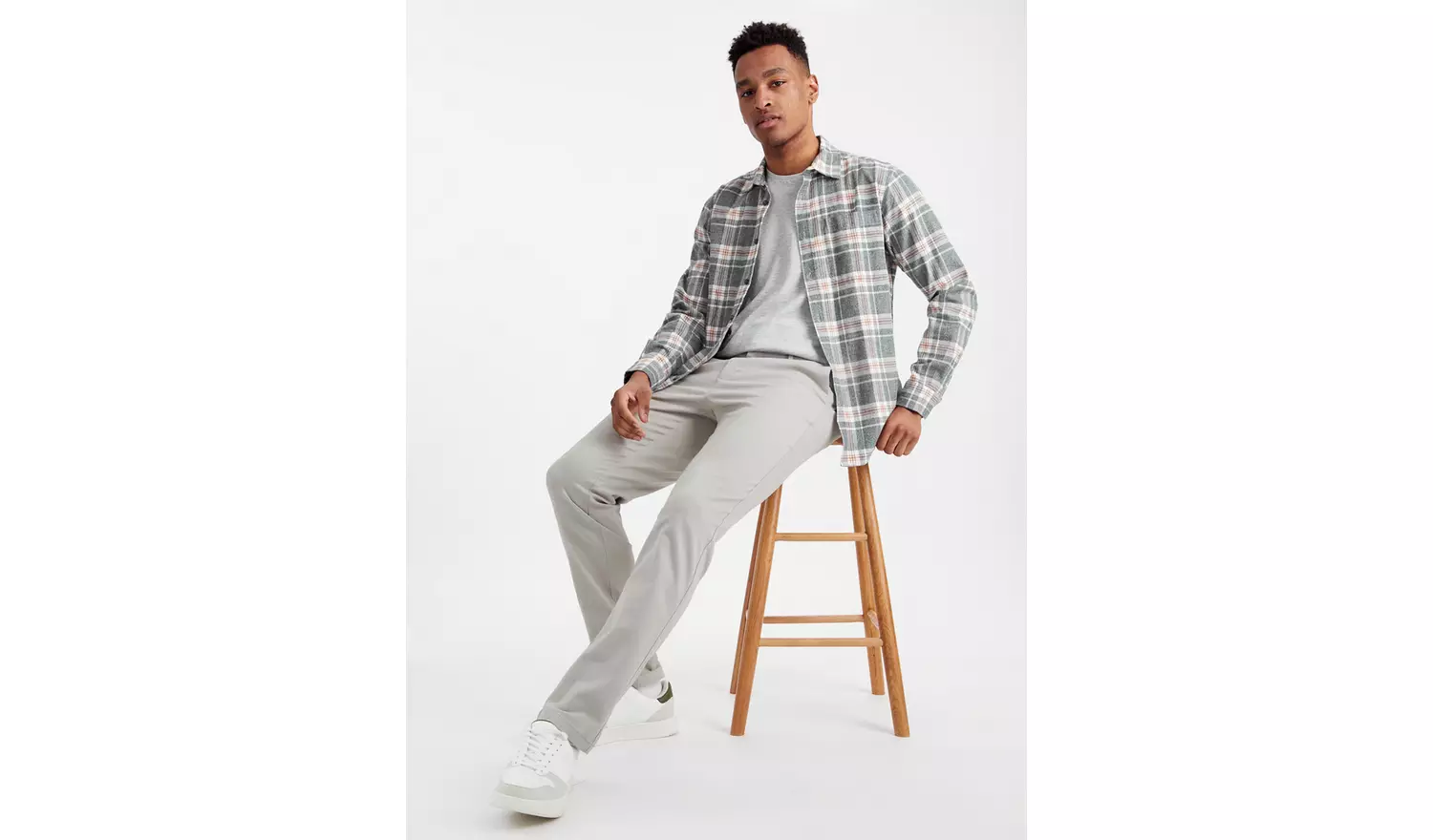 Grey Skinny Fit Chino Trousers34S