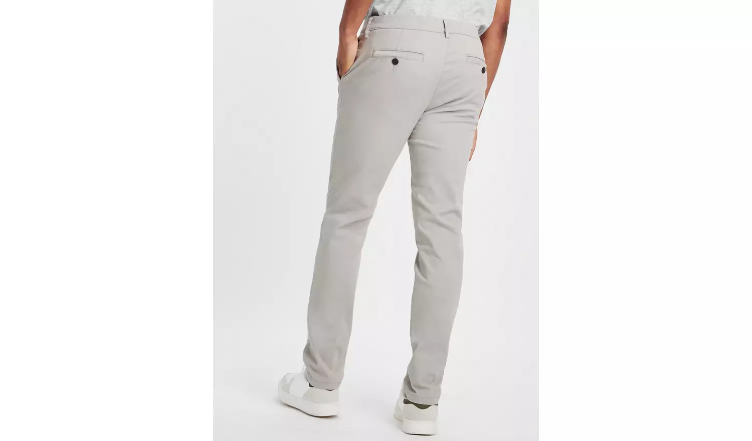 Grey Skinny Fit Chino Trousers32L