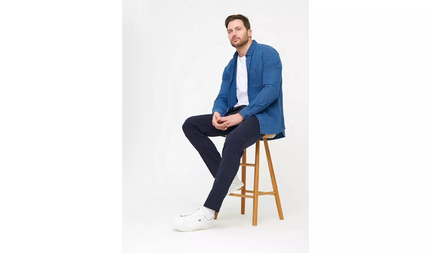 Navy Skinny Fit Chino Trousers42R