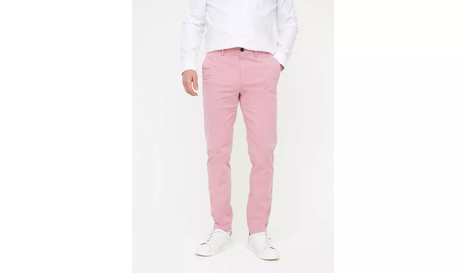 Pink Skinny Fit Chino Trousers40R