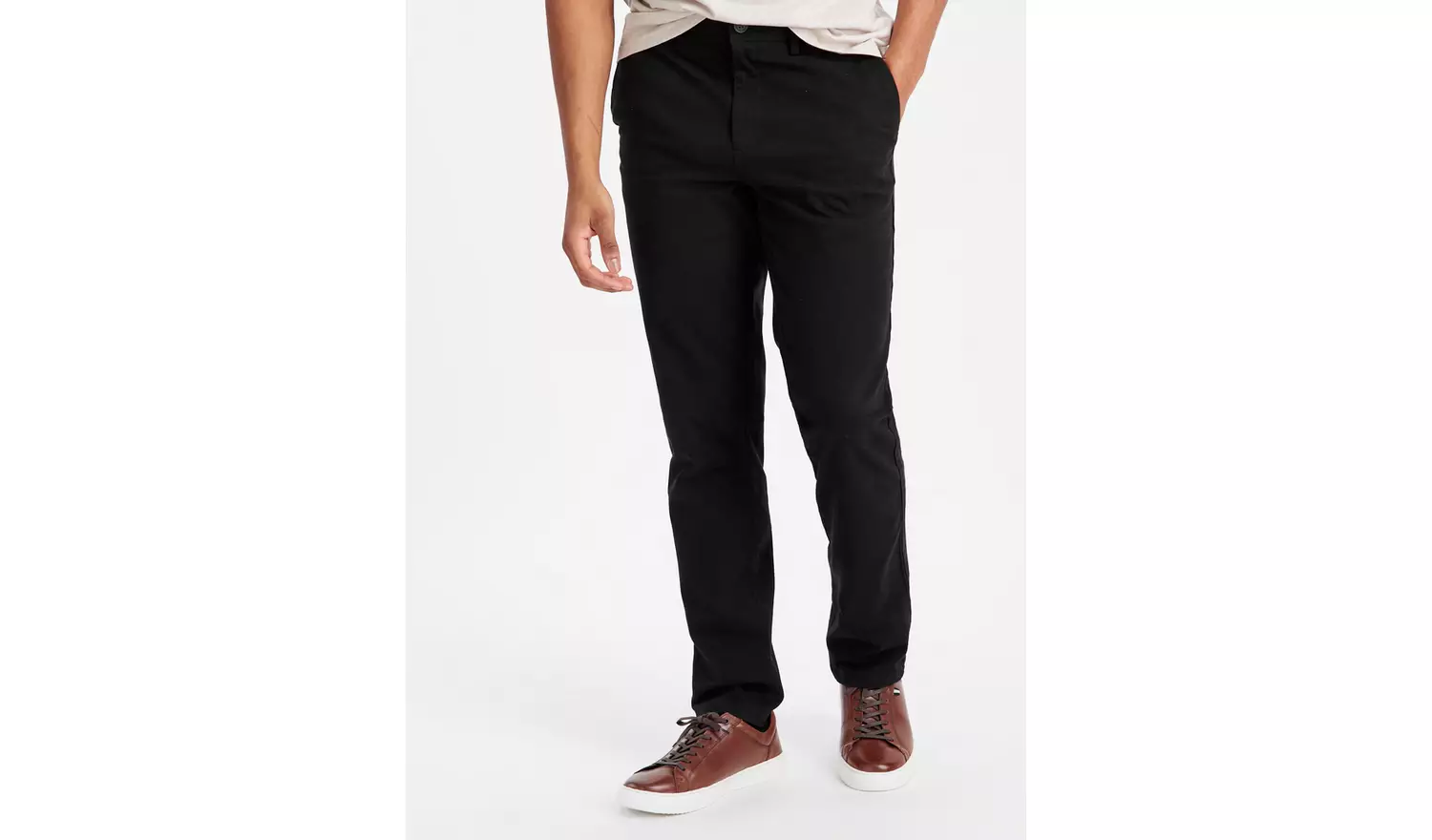 Black Slim Leg Chino With Stretch 36L