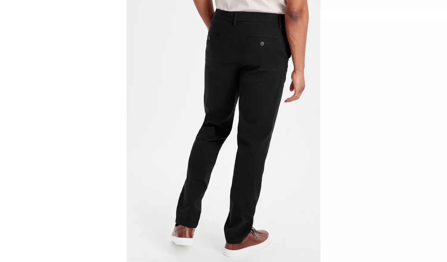 Black Slim Leg Chino With Stretch 32R