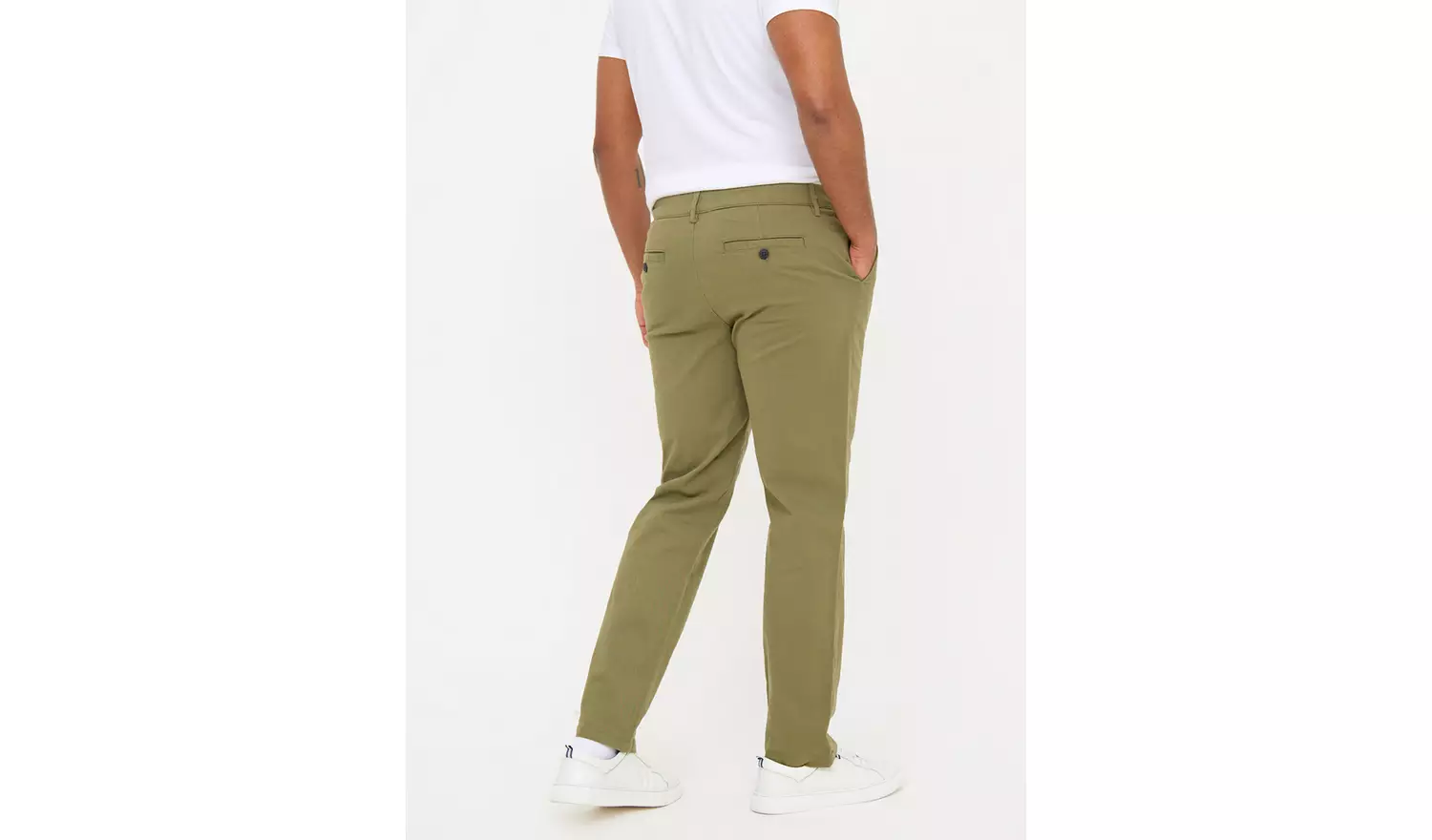 Green Straight Leg Chino Trousers 38L