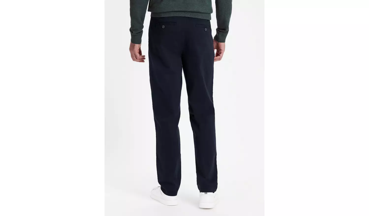 Navy Straight Leg Chino Trousers 44L