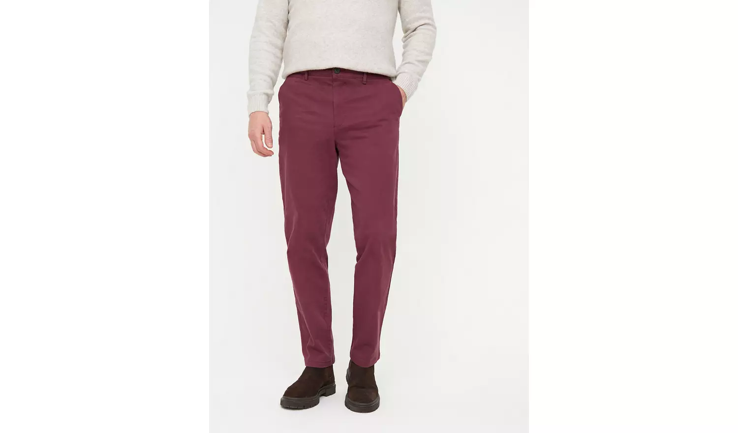 Purple Straight Leg Chino Trousers 44S