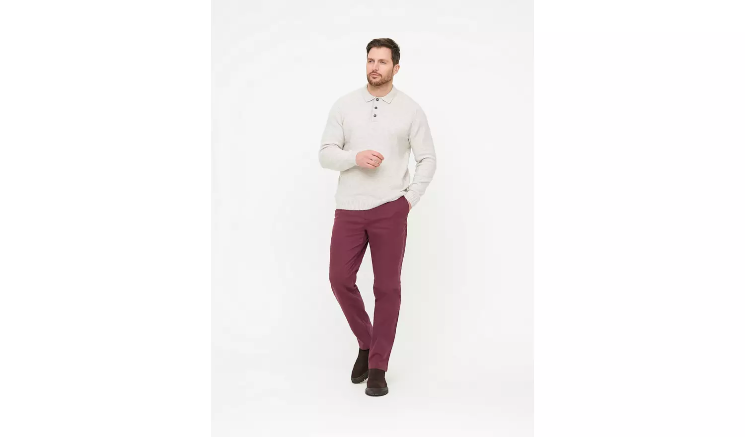 Purple Straight Leg Chino Trousers 42R