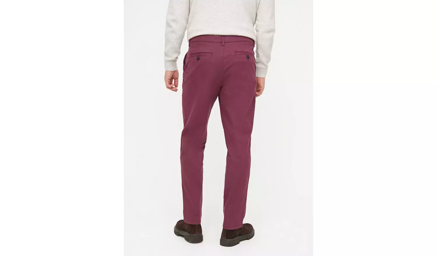 Purple Straight Leg Chino Trousers 36S