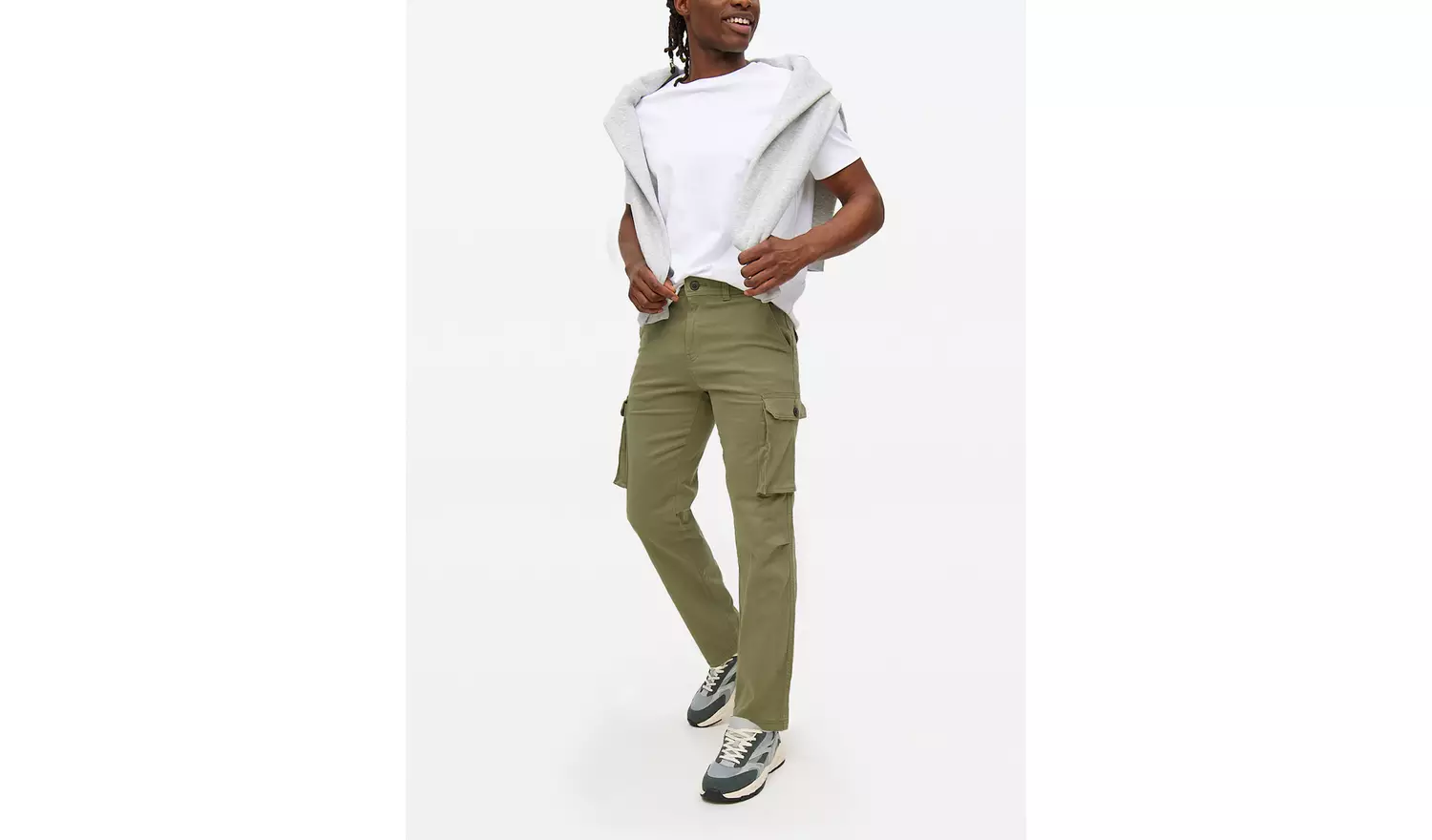 Khaki Cargo Trousers 36L