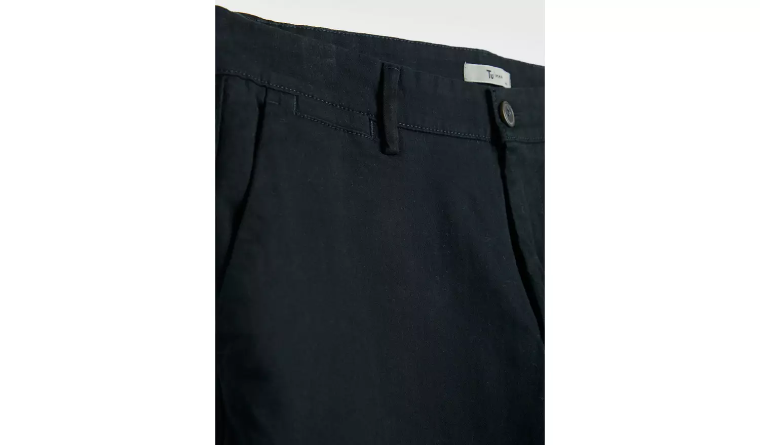 Black Straight Leg Chino Trousers 30S