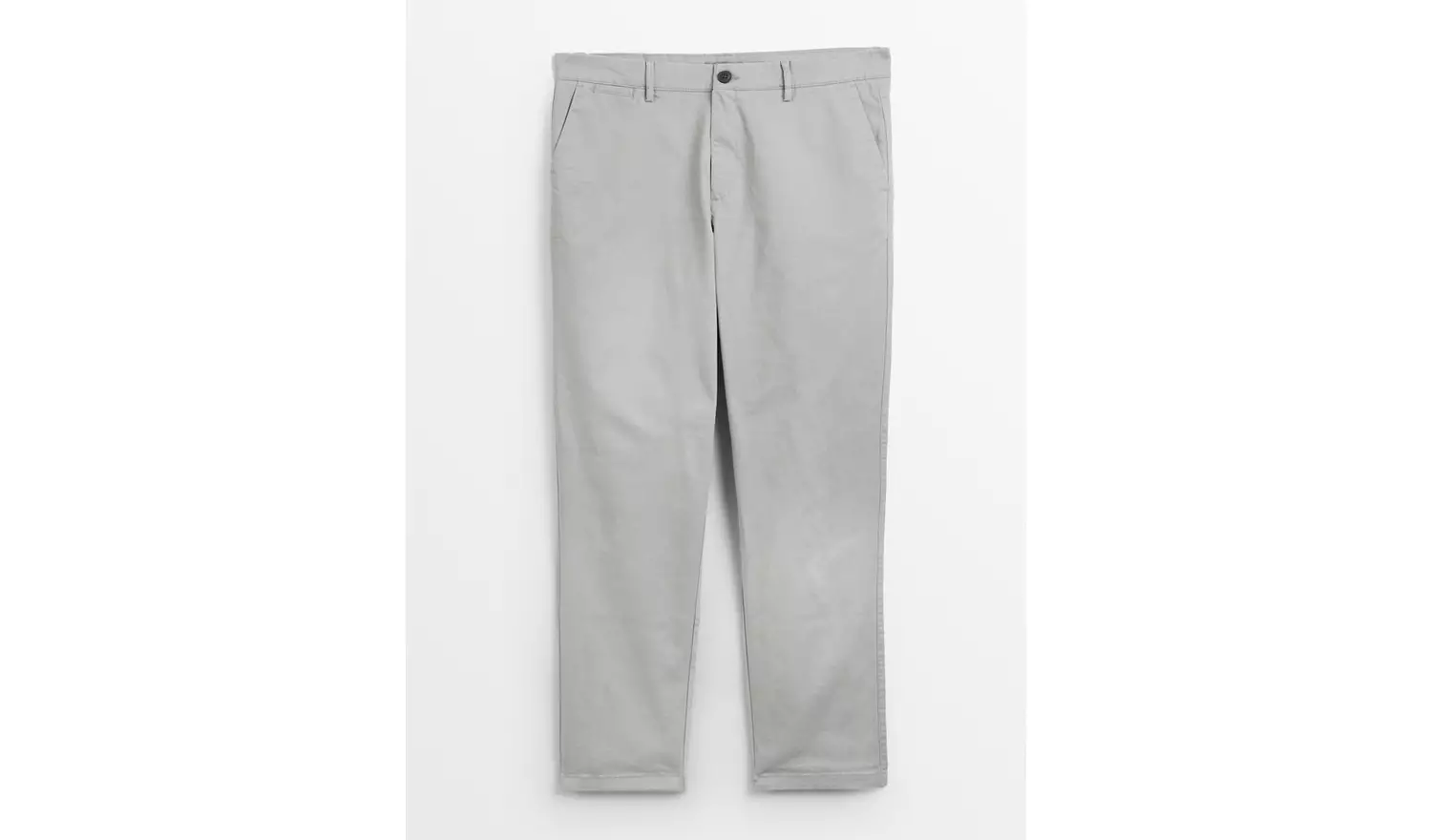 Light Grey Straight Leg Chino Trousers 34R