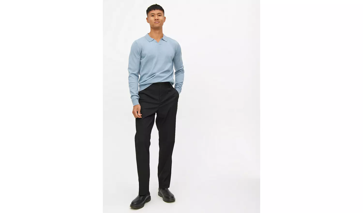 Black Regular Fit Tailored Trousers W32 L33