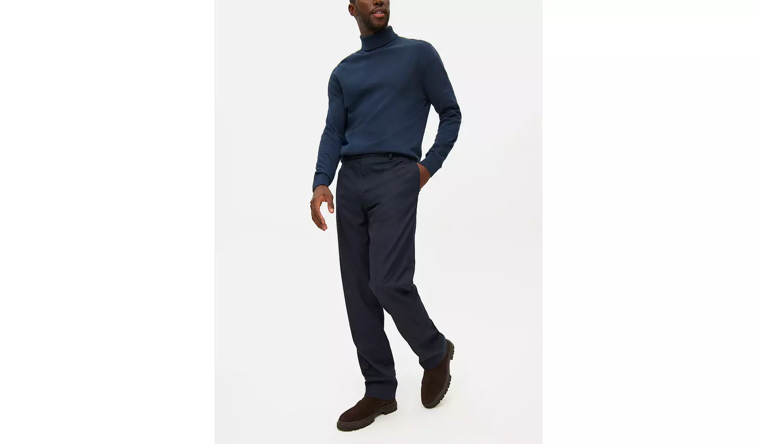 Navy Regular Fit Tailored Trousers W34 L29