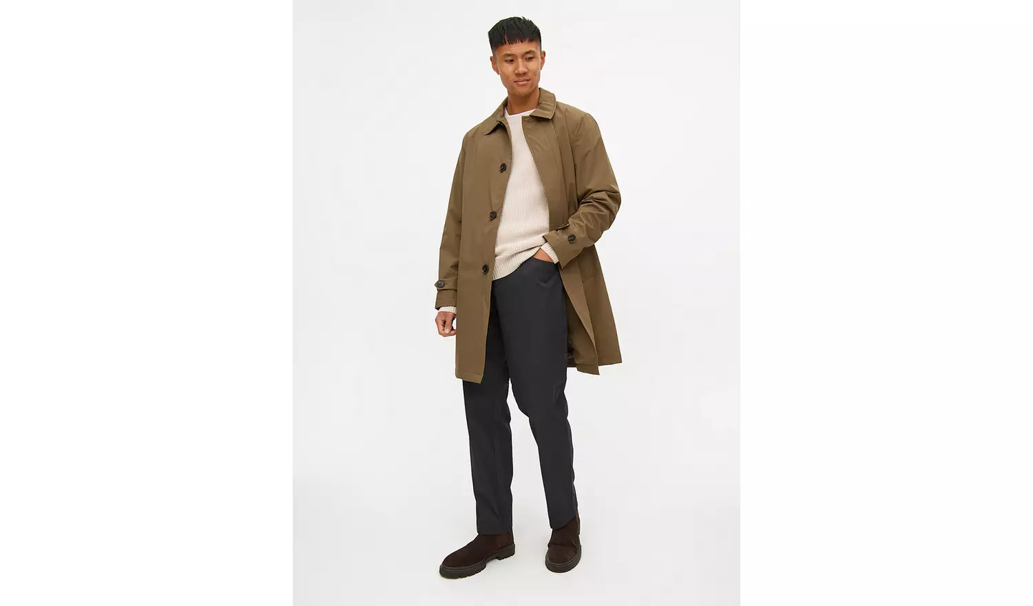 Grey Smart Regular Fit TrousersW32 L31