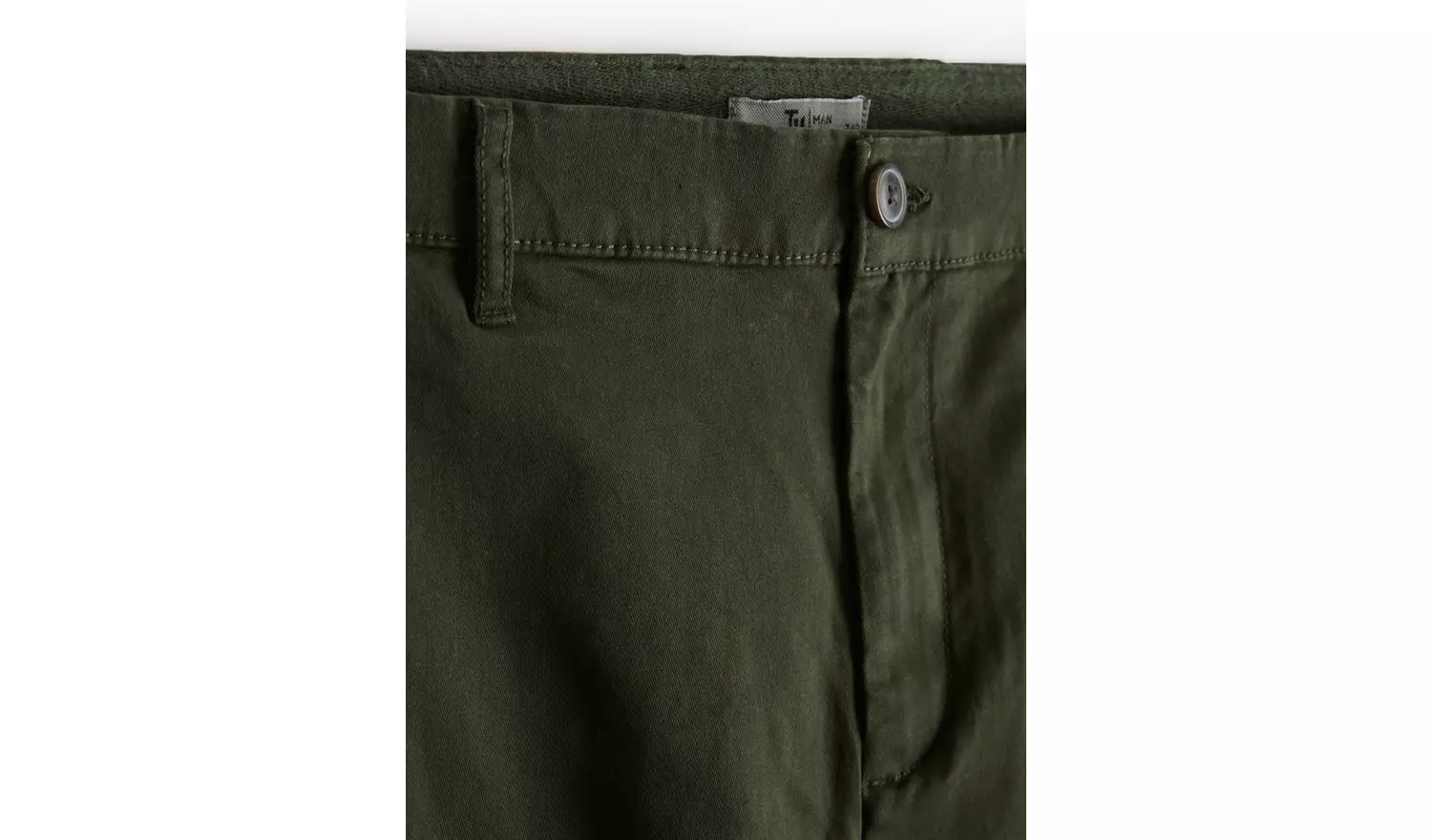 Khaki Slim Fit Chinos With Stretch 38R