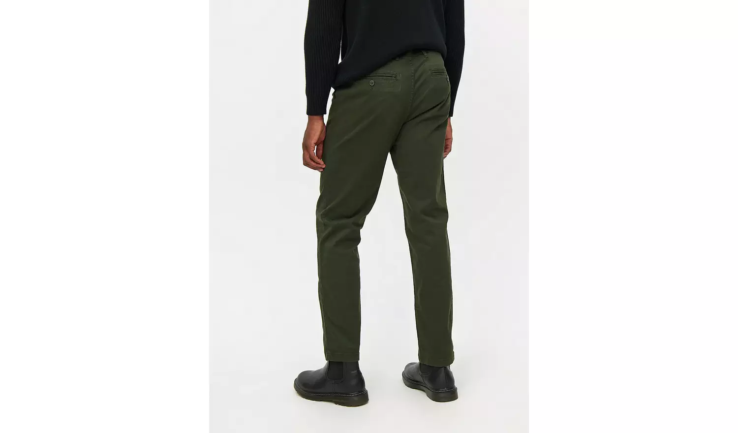 Khaki Slim Fit Chinos With Stretch 34L