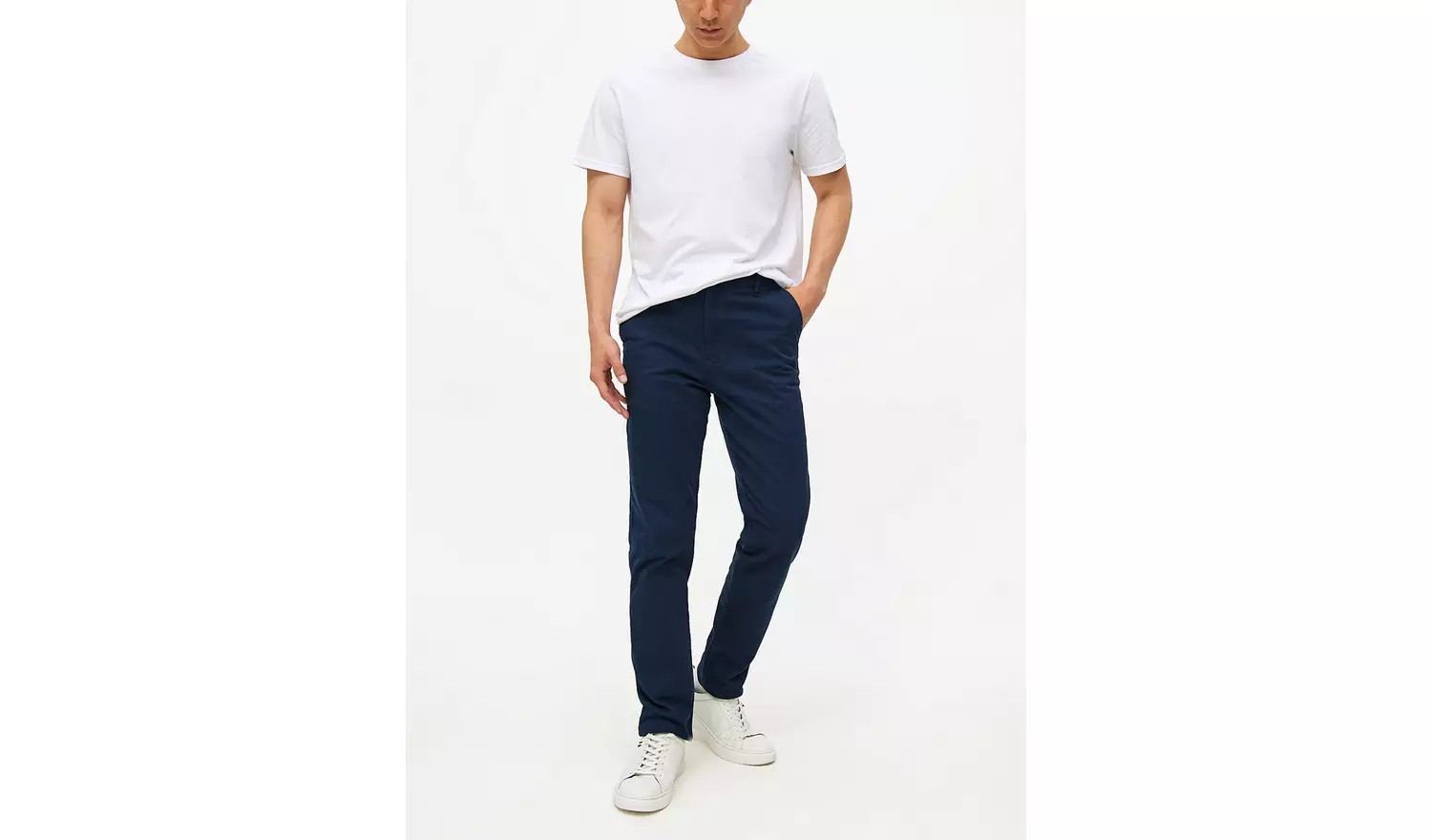 Navy Slim Fit Chinos With Stretch 34S