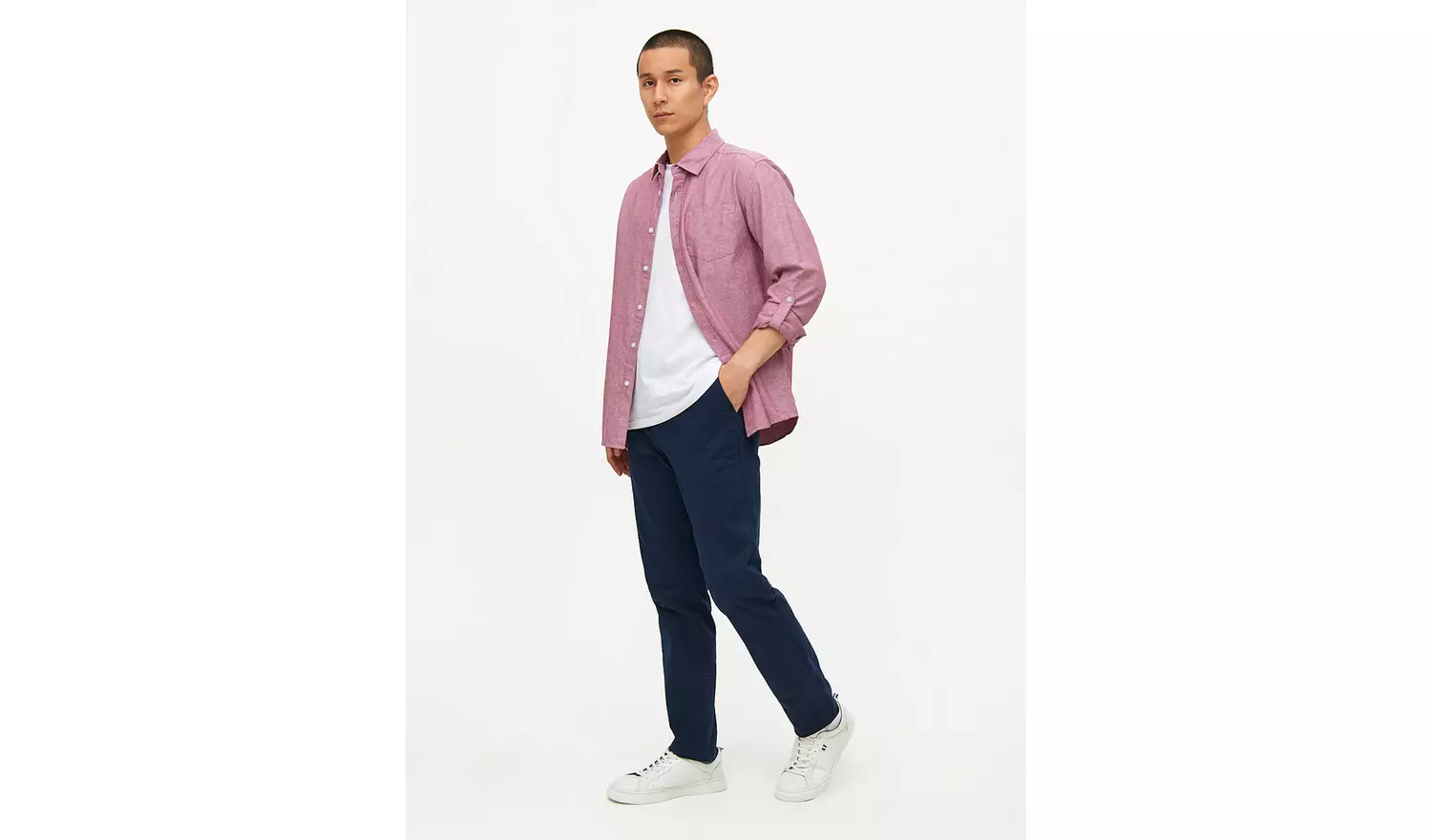 Navy Slim Fit Chinos With Stretch 42S