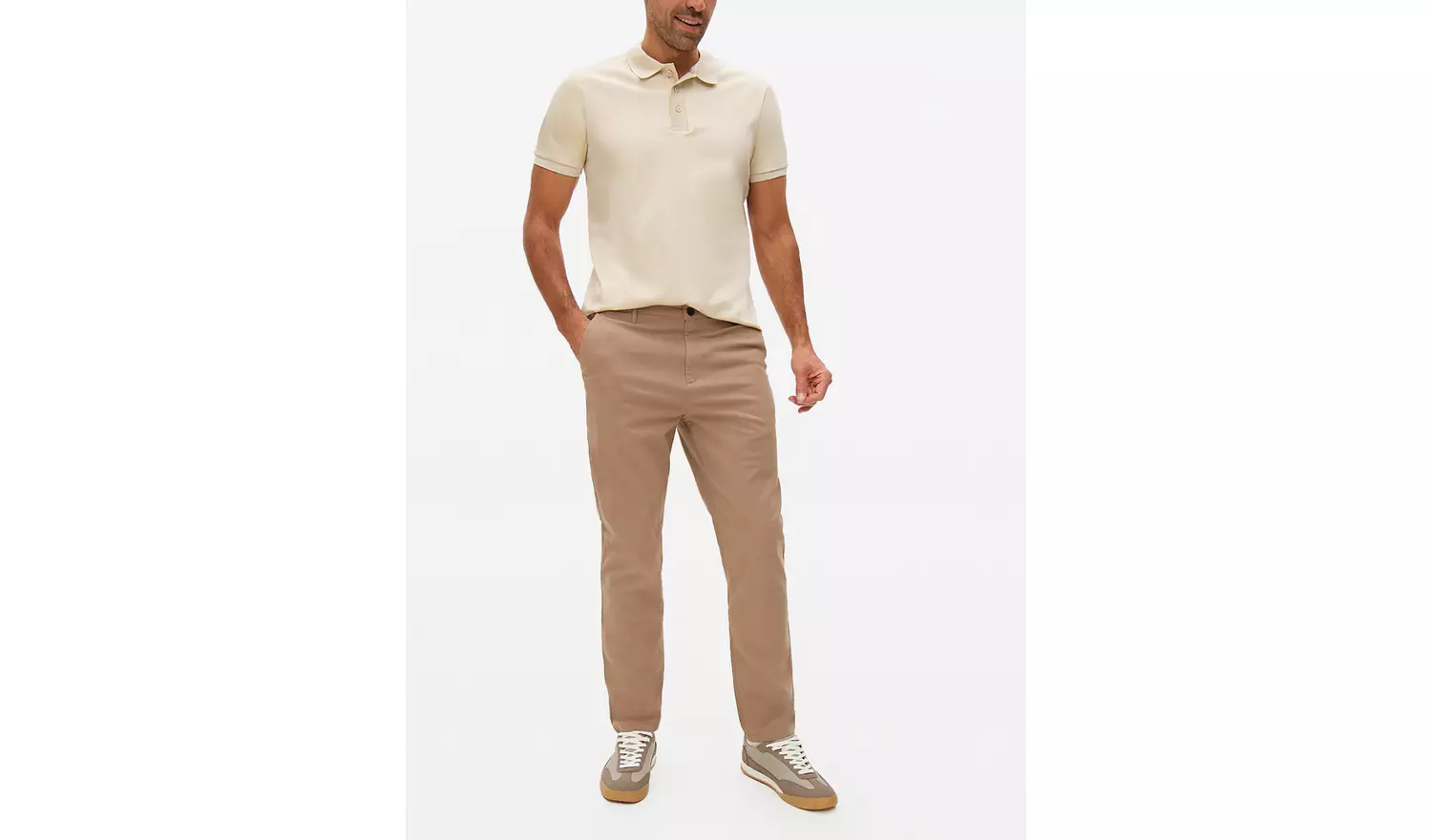 Neutral Slim Fit Chinos With Stretch 34L