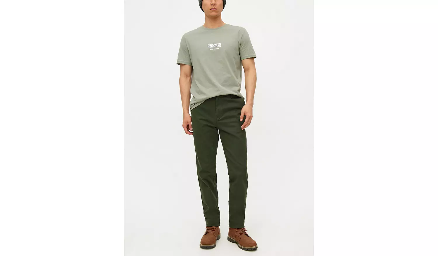 Khaki Skinny Fit Chino Trousers38R
