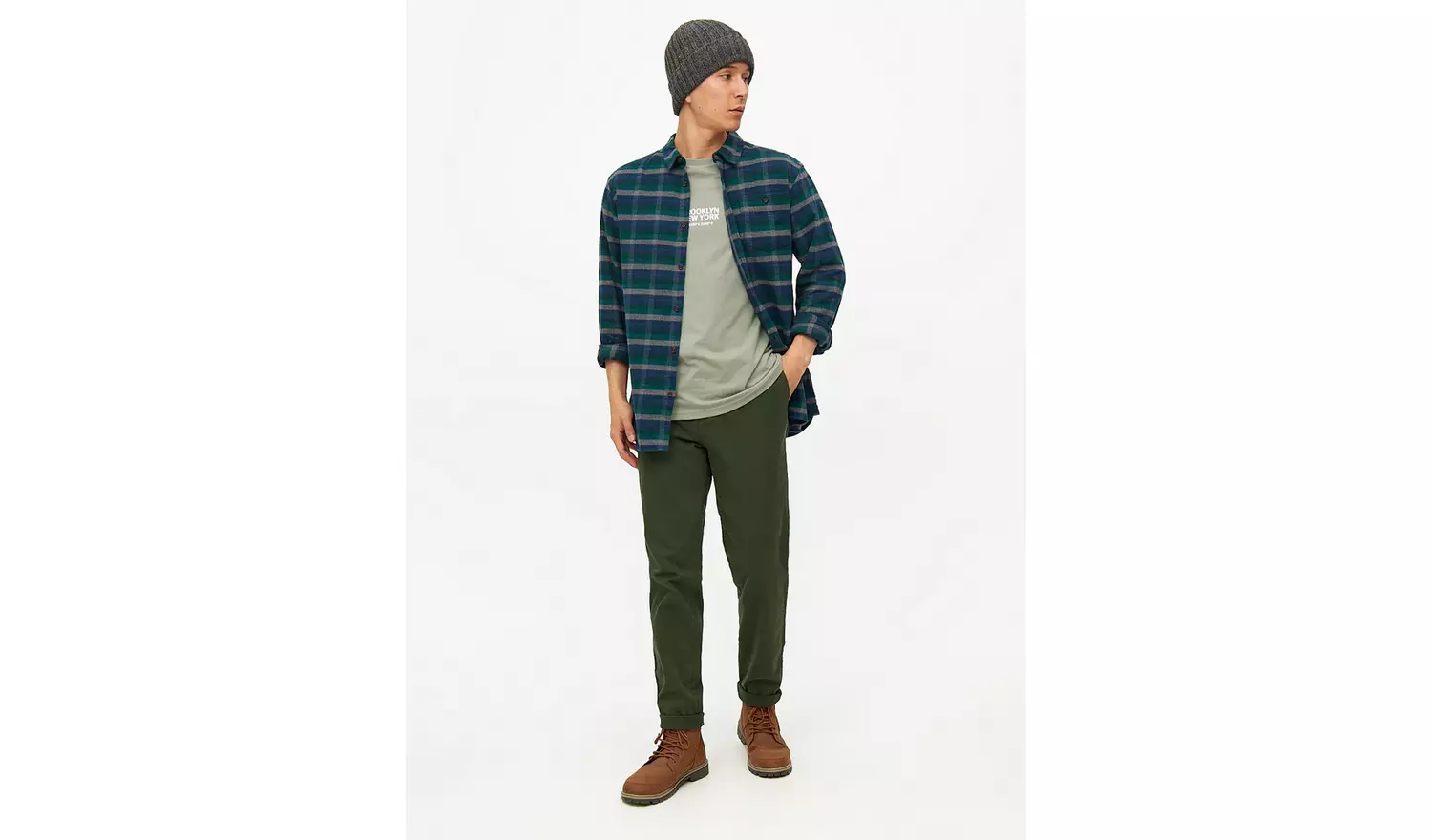 Khaki Skinny Fit Chino Trousers40S