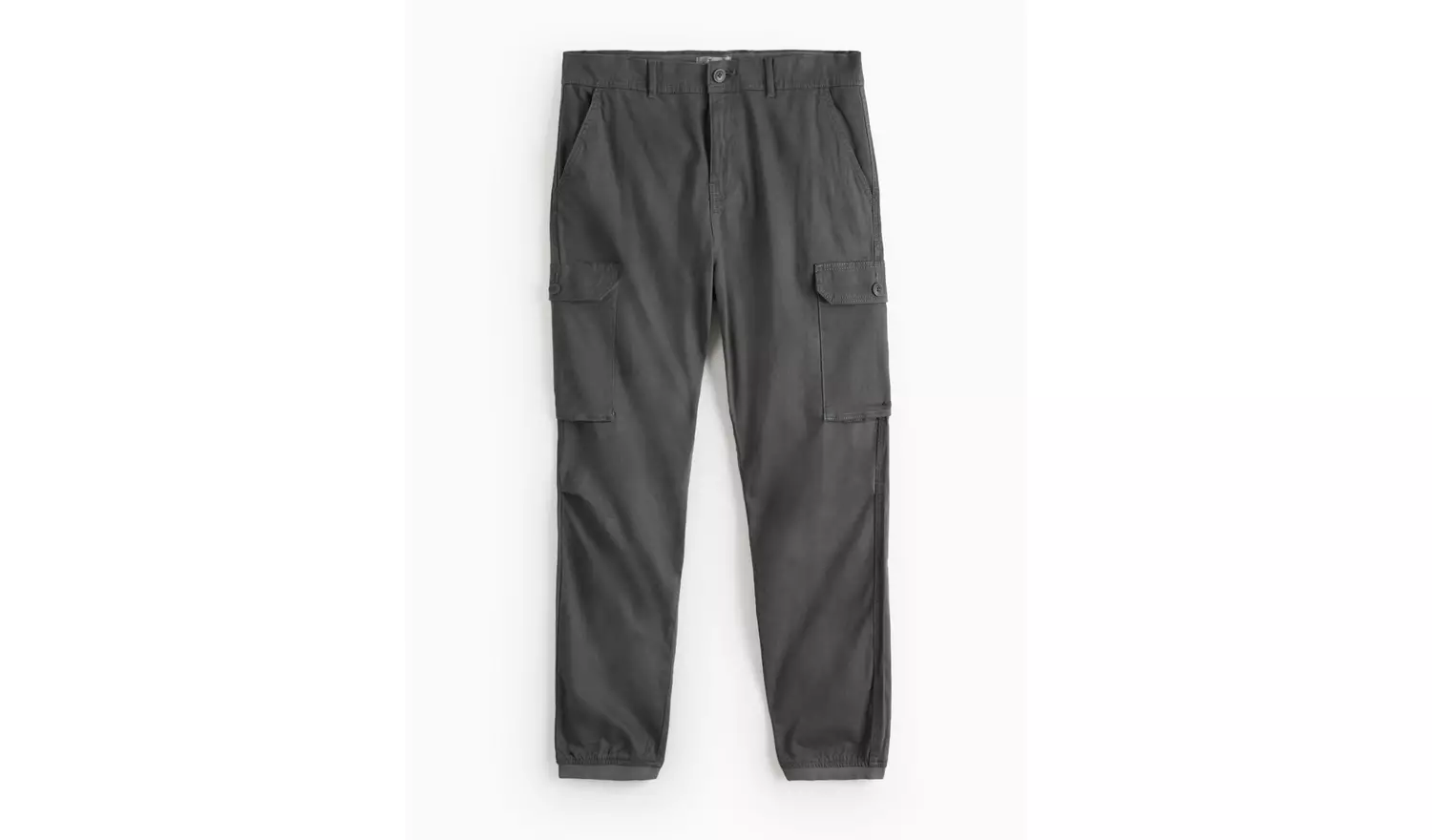 Charcoal Cuffed Cargo Trousers 42R