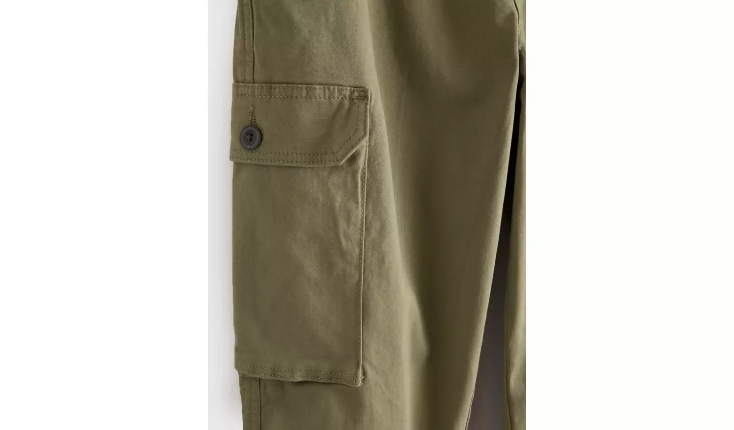 Khaki Cuffed Cargo Trousers 36R