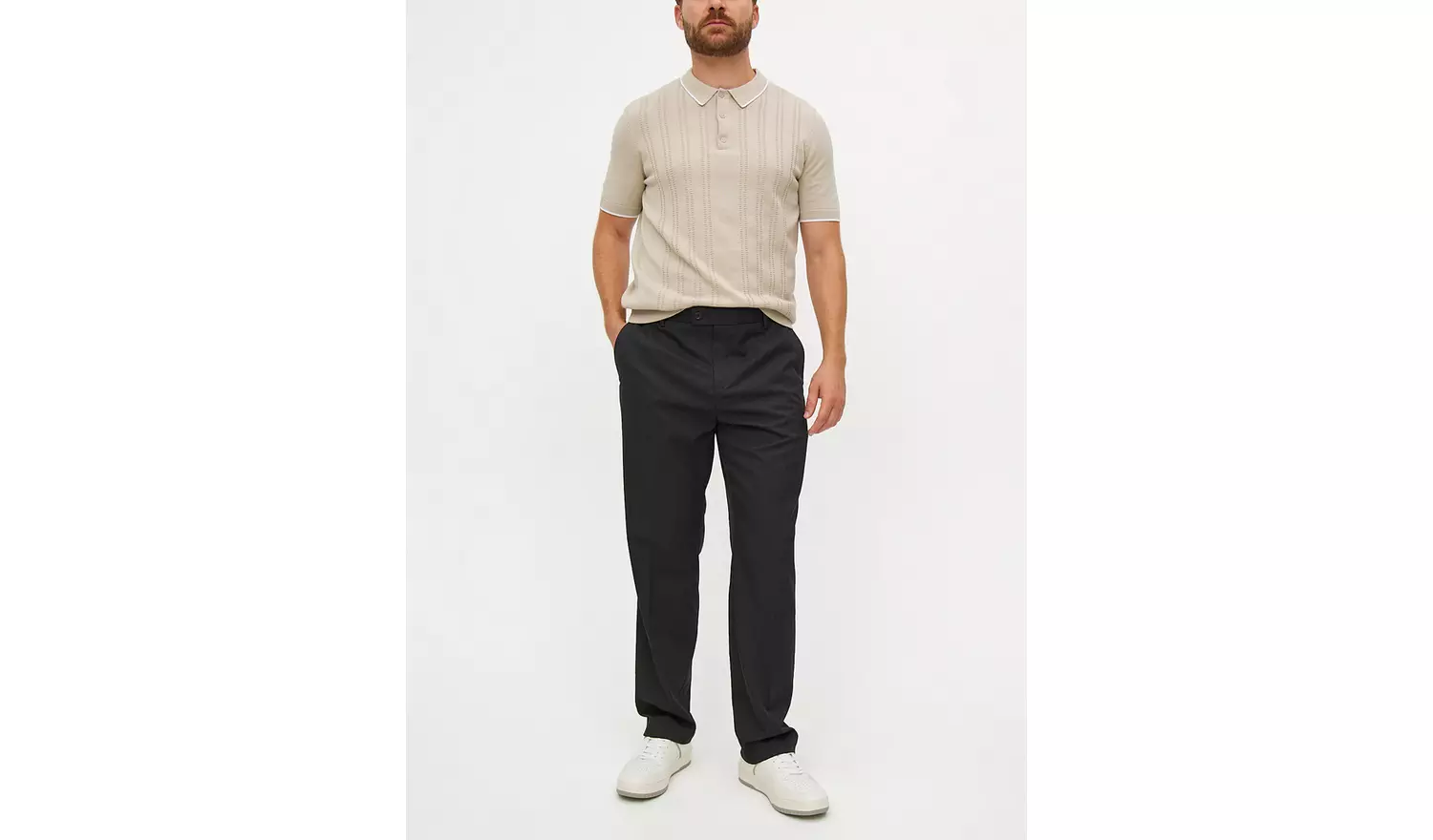 Grey Regular Fit Tailored TrousersW44 L33