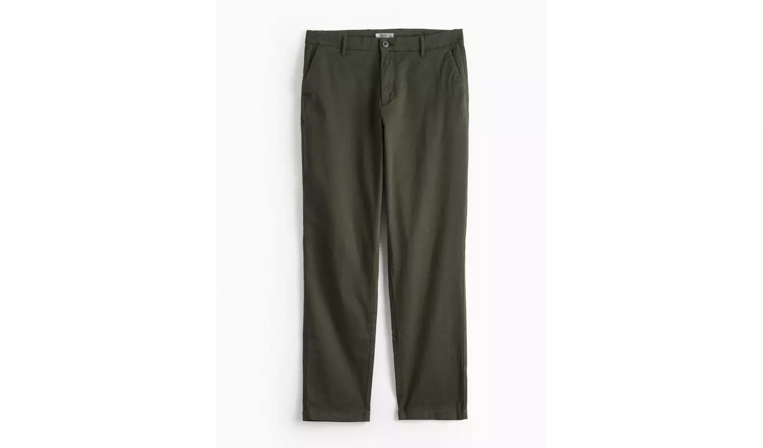 Khaki Straight Leg Chino Trousers 42S