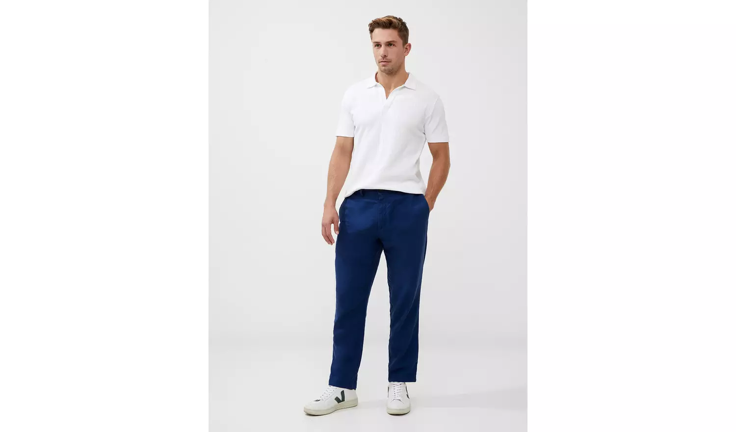 FRENCH CONNECTION Linen Blend Trouser Navy 30