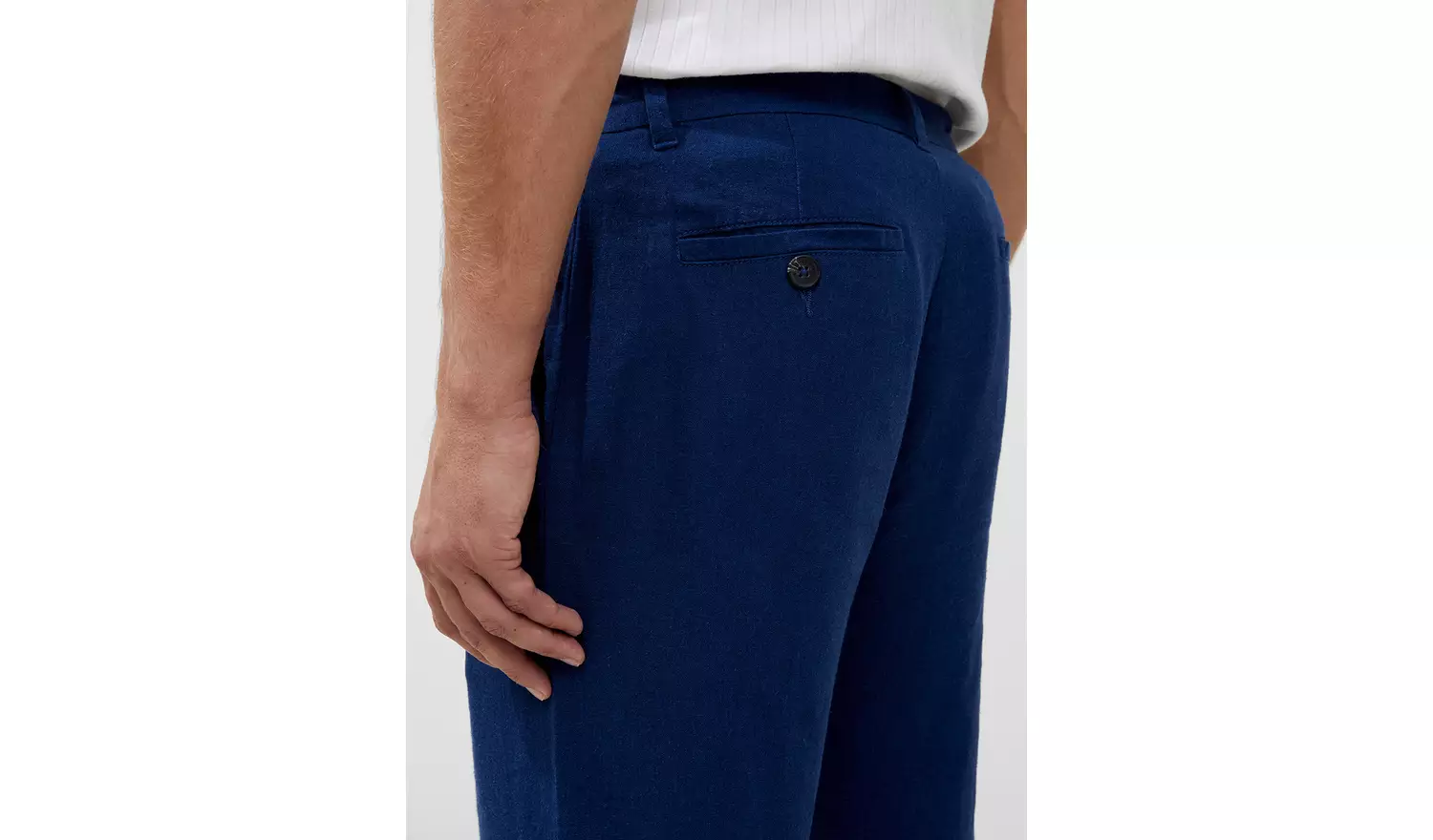 FRENCH CONNECTION Linen Blend Trouser Navy 34