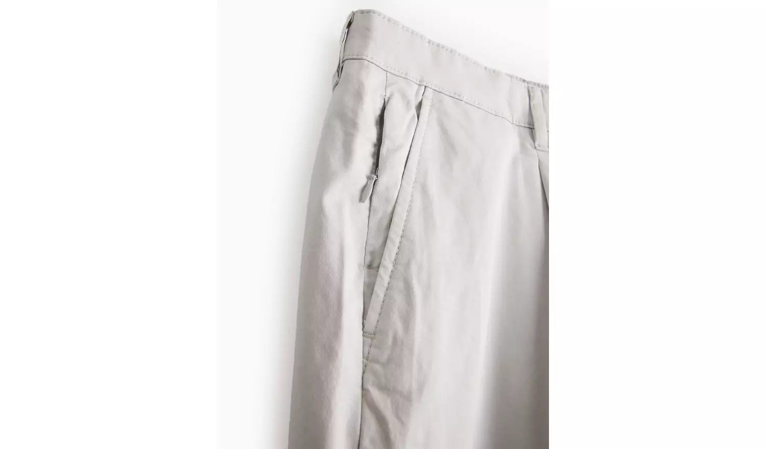 Light Grey Pleated Front Premium Chinos 36L