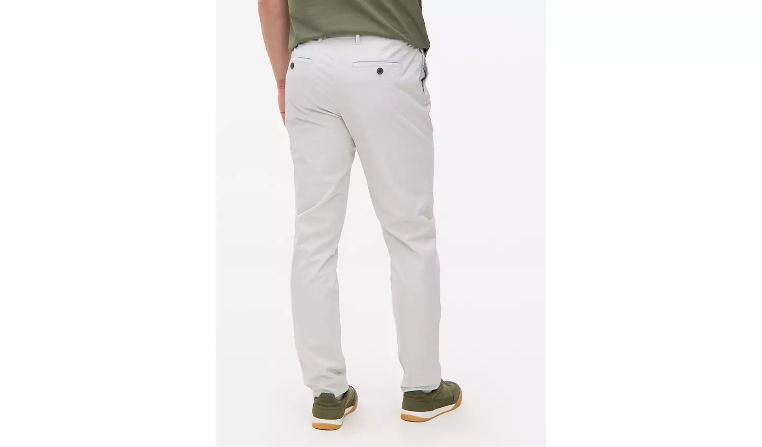 Light Grey Pleated Front Premium Chinos 42R