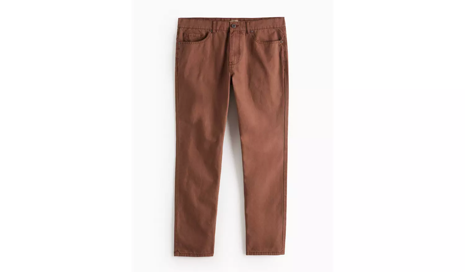 Brown Washed Straight Leg Trousers 36R