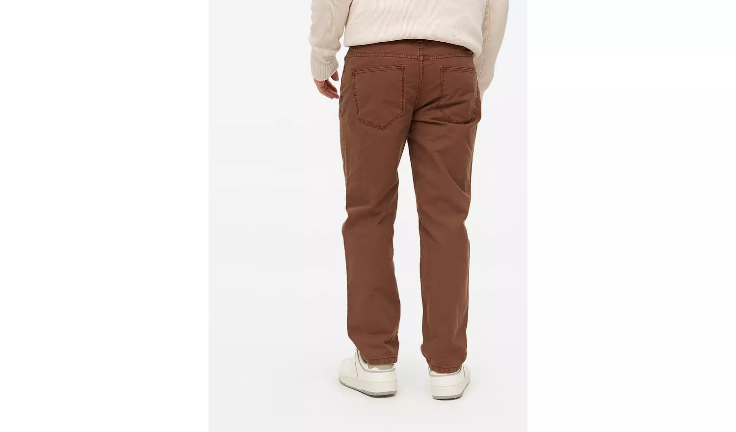 Brown Washed Straight Leg Trousers 44R
