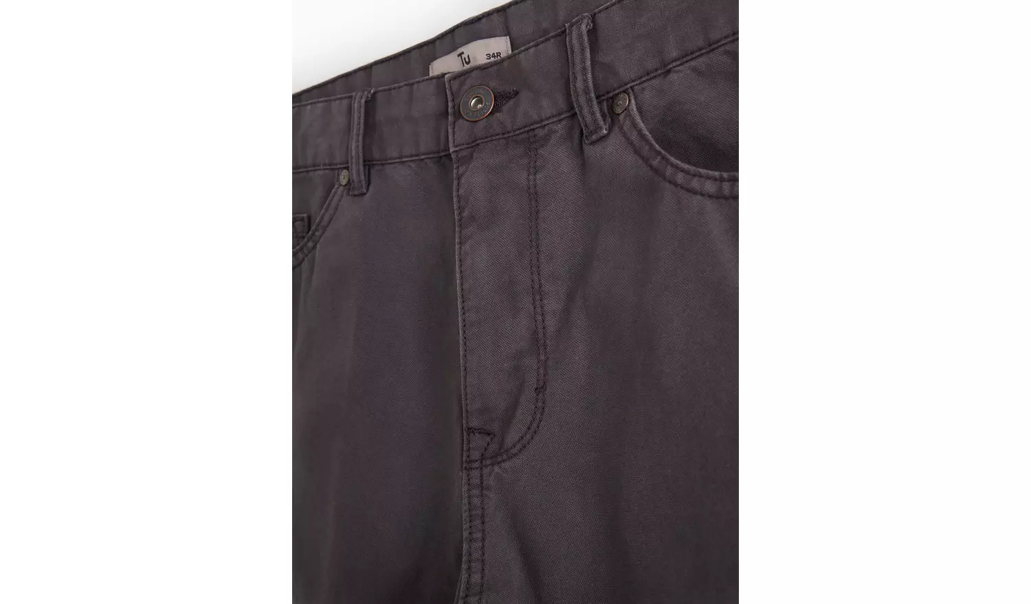 Charcoal Washed Straight Leg Trousers34L