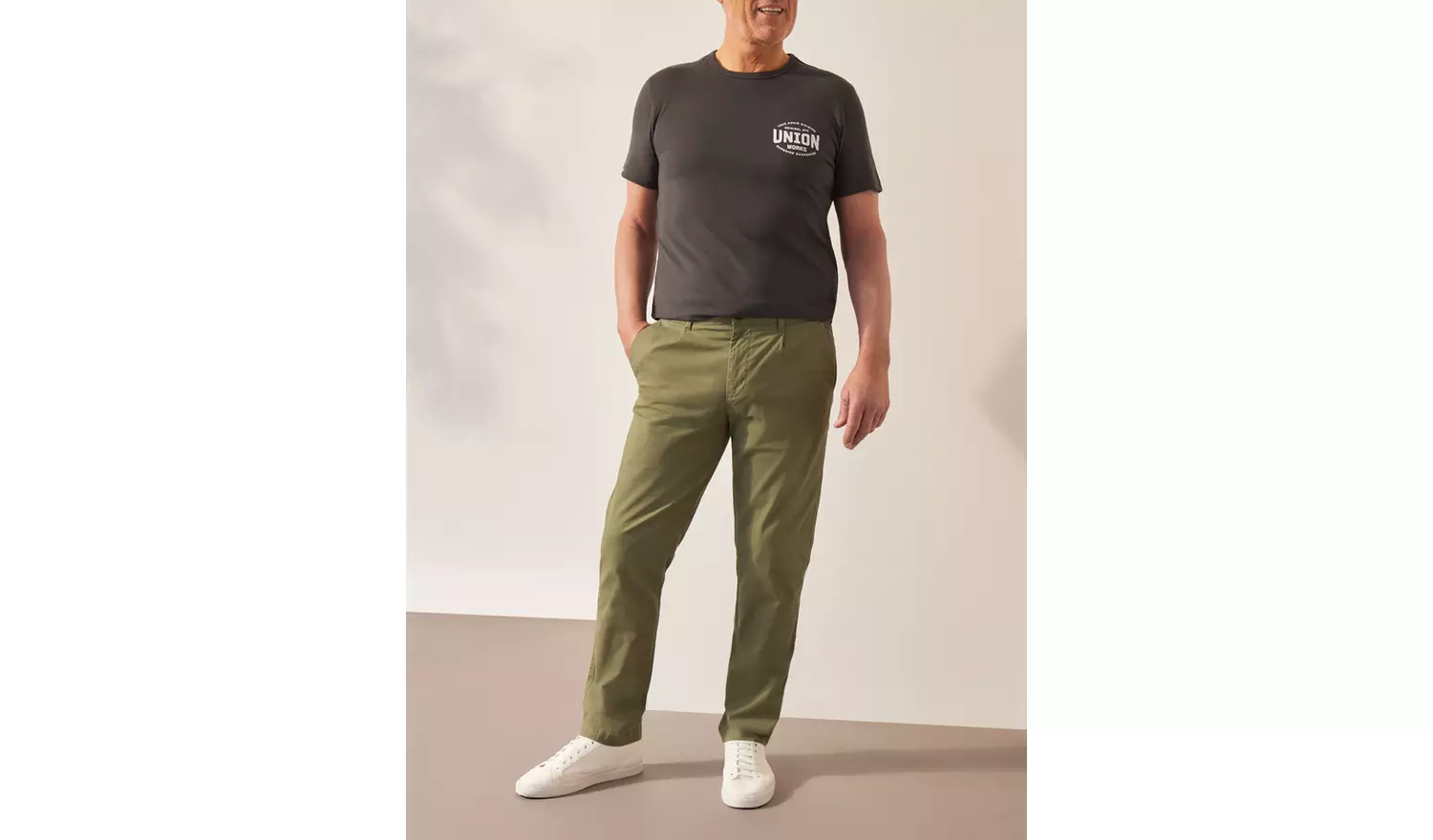 UNION WORKS Khaki Classic Chino Trousers 34S