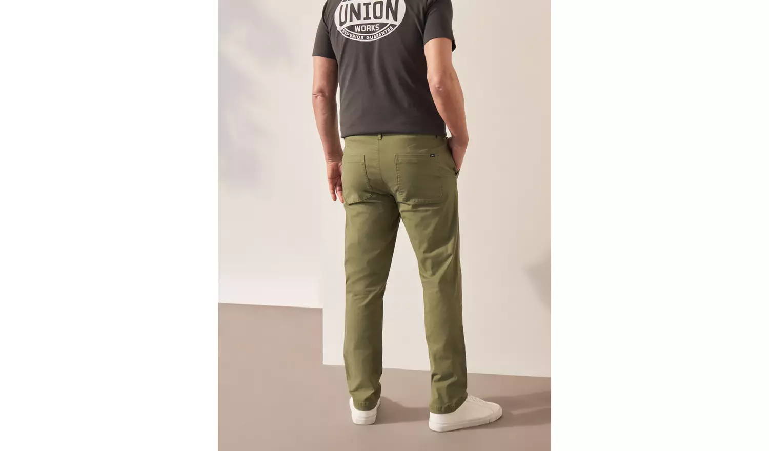 UNION WORKS Khaki Classic Chino Trousers 34R