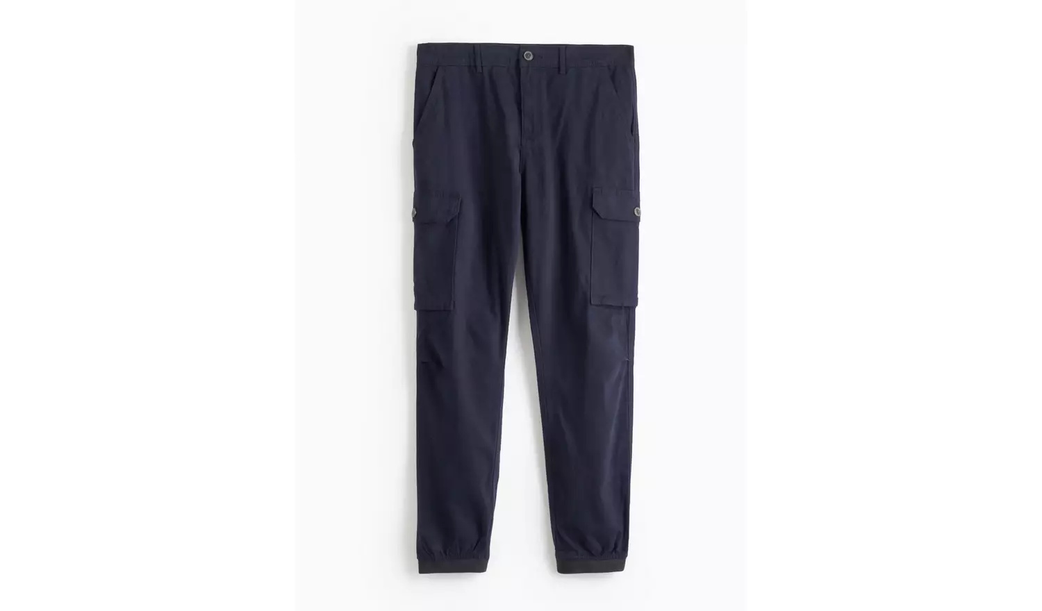 Navy Cuffed Cargo Trousers 36L