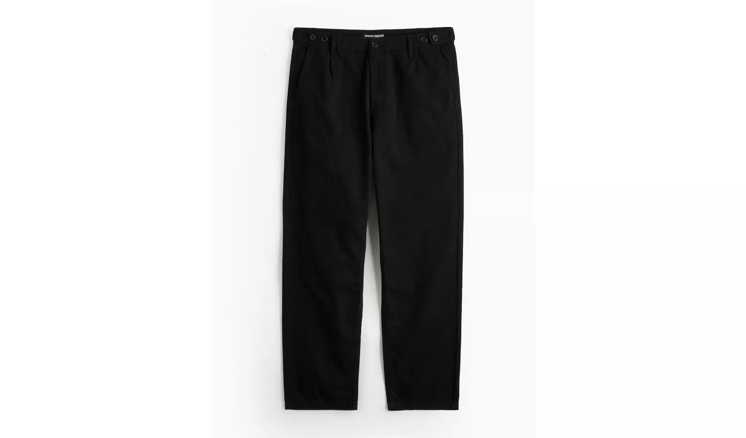 Black Straight Leg Canvas Trousers40S