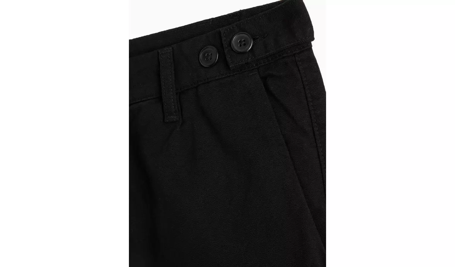 Black Straight Leg Canvas Trousers32S