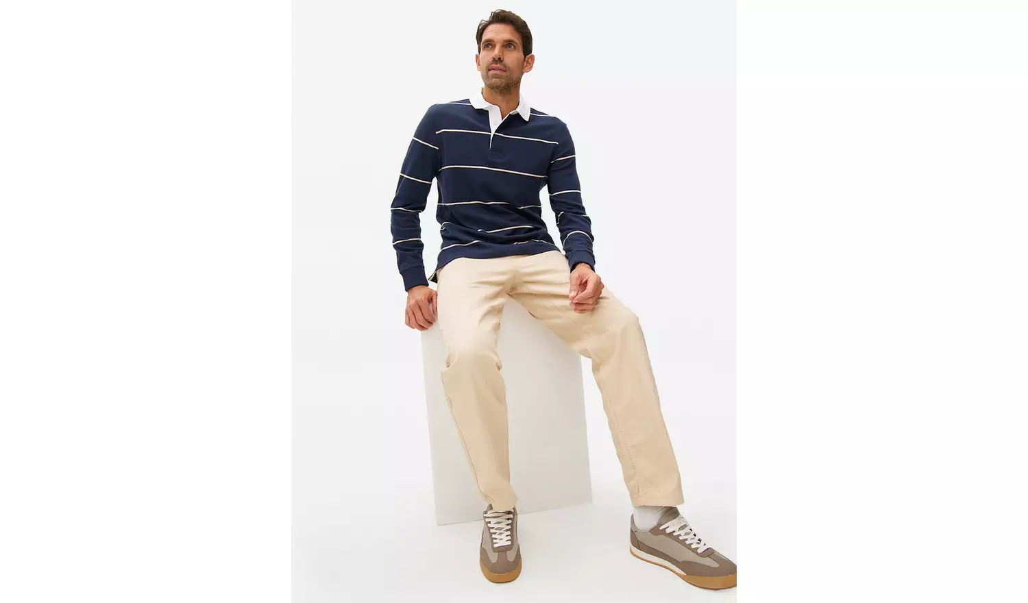 Stone Straight Leg Canvas Trousers34S