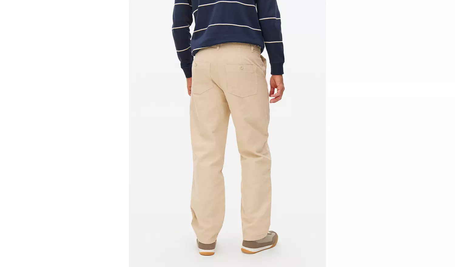 Stone Straight Leg Canvas Trousers36S