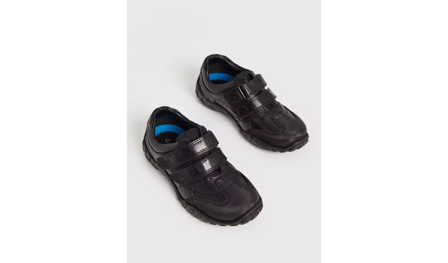 Leather Twin Strap Micro-Fresh® School Shoes 11 Infant