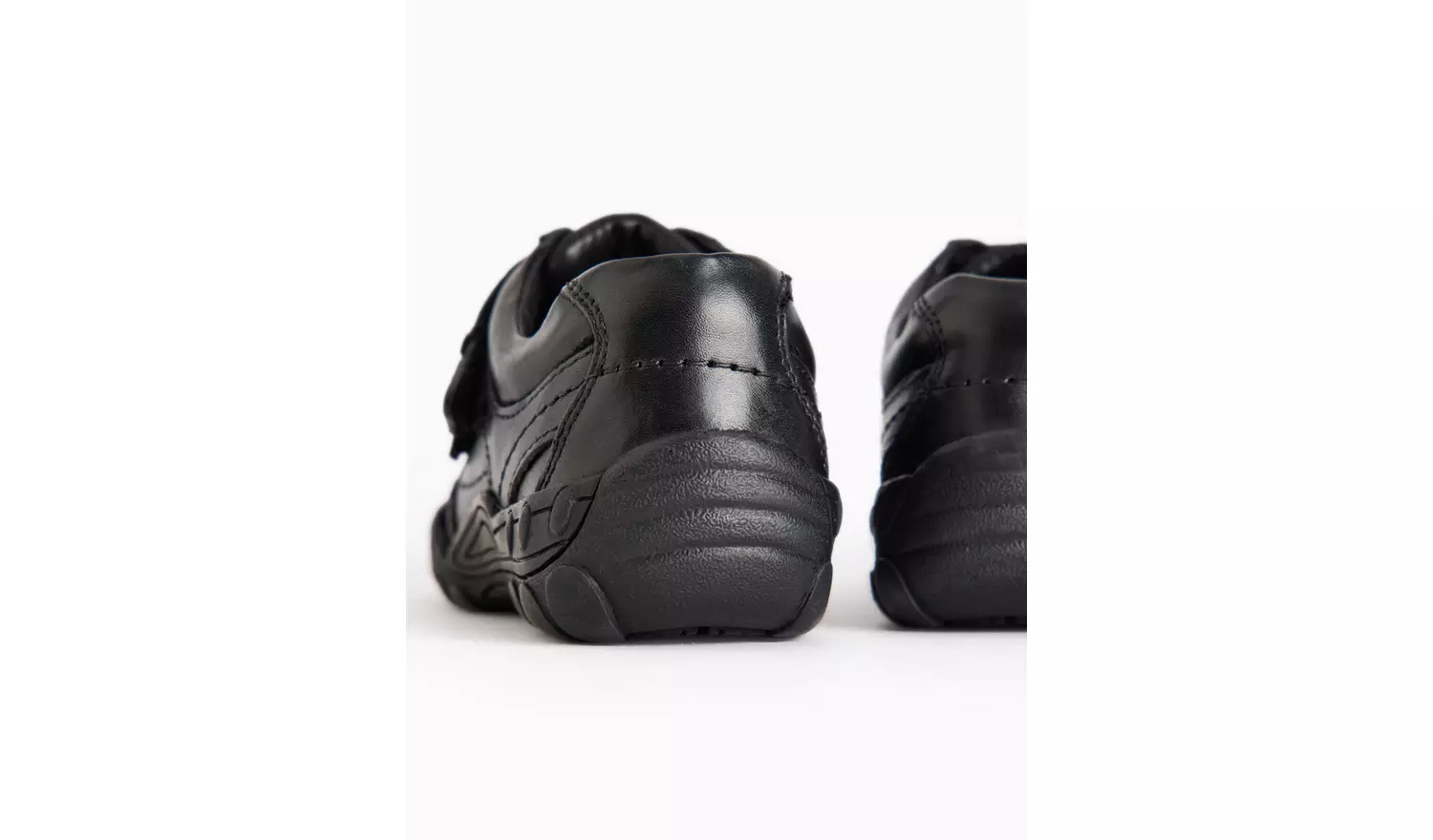 Black Leather Twin Strap Shoes 2.5