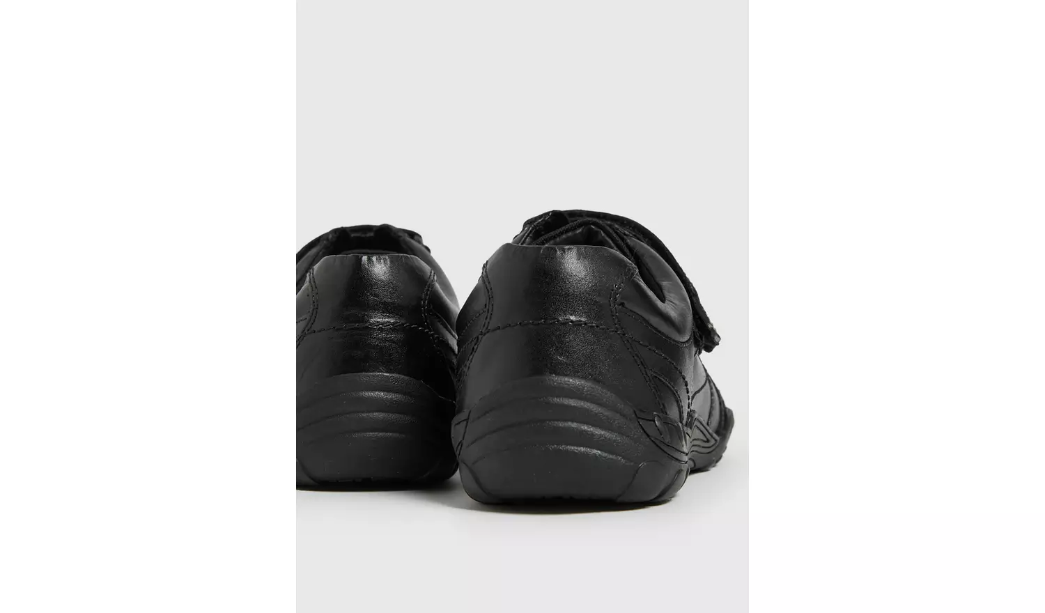 Black Leather Double Strap Wide Fit Shoes13 Infant