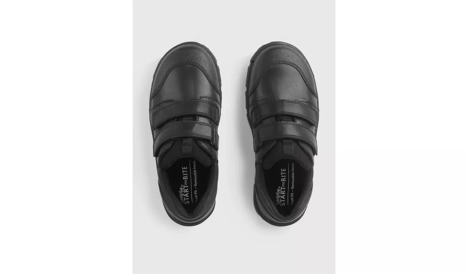 START-RITE Topic Black Leather Dual Fit Rip Tape School Shoes 9 Infant